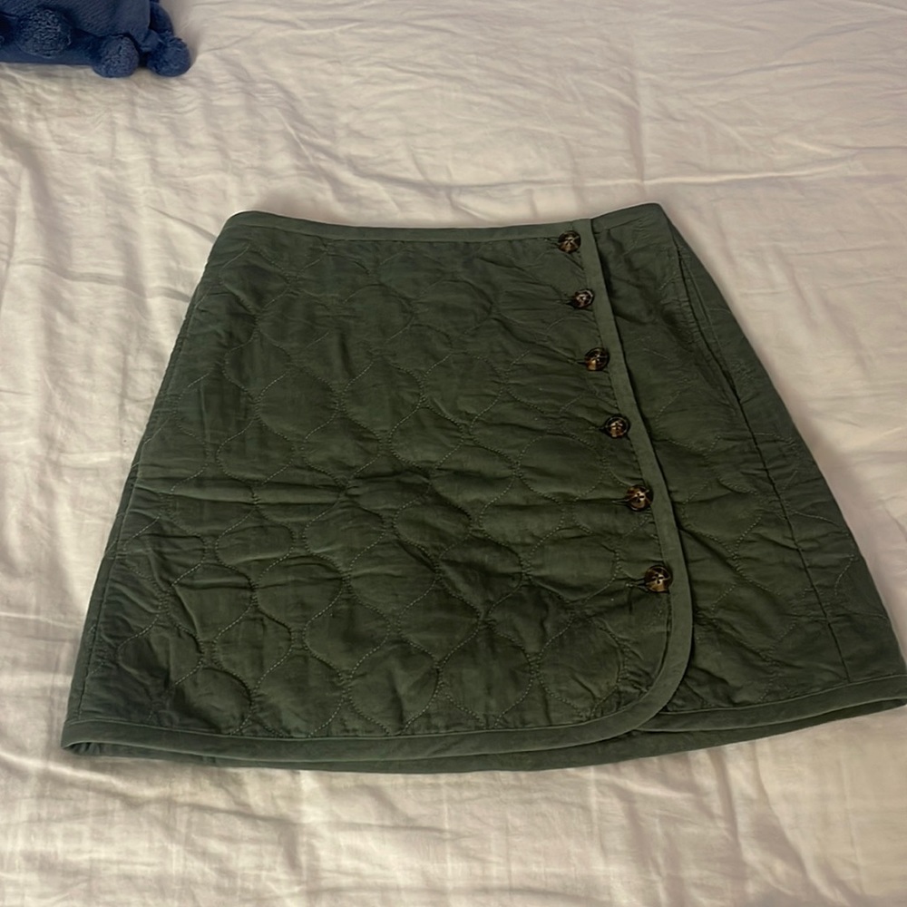 Madewell green corduroy skirt
